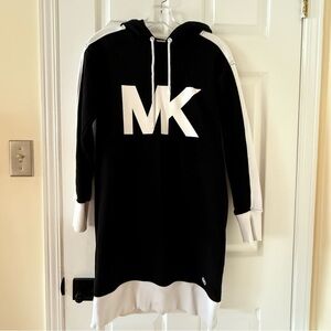 Michael Kors Black and White Hoodie Dress